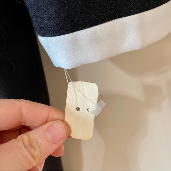 Vintage 80s Arnold Scaasi Dress Black White Classic Size 14 - NWT - Picture 5 of 9